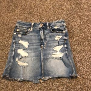 Distressed Denim AE Skirt